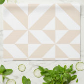 ベージュ淡い色のジオメトリックデコキューブパターン キッチンタオル (折り畳み)