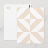 ベージュ淡い色のジオメトリックデコキューブパターン ポストカード (正面/裏面)