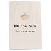 ベージュ王室のビジネスクラウン紙ショッピングバッグ ミディアムペーパーバッグ (正面)