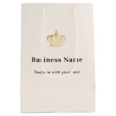 ベージュ王室のビジネスクラウン紙ショッピングバッグ ミディアムペーパーバッグ (裏面)