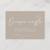 ベージュ男女兼用赤ちゃんシャワーおむつラッフル エンクロージャーカード (正面)