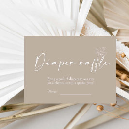 ベージュ男女兼用赤ちゃんシャワーおむつラッフル エンクロージャーカード
