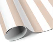 ベージュ白ストライプ模様 ラッピングペーパー (ロールコーナー)