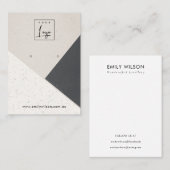 ベージュ白黒セラミックイヤリングディスプレイロゴ 名刺 (正面/裏面)