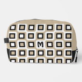 ベージュ白黒ミッドセンチュリー幾何学模様 ドップキット (正面)