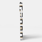 ベージュ白黒ミッドセンチュリー幾何学模様 iPhoneケース (左側面)