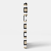 ベージュ白黒ミッドセンチュリー幾何学模様 iPhoneケース (右側面)