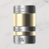 ベージュ目付きアルミボックス銀文字 名刺 (正面)