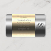 ベージュ目付きアルミボックス銀文字 名刺 (裏面)