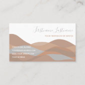 ベージュ砂浜抽象芸術波書道 名刺 (裏面)