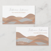 ベージュ砂浜抽象芸術波書道 名刺 (正面/裏面)