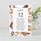 ベージュ秋フローラテーブル番号座席表 招待状 (スタンド正面)