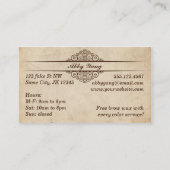 ベージュ紙はさみ美容師 名刺 (裏面)