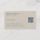 ベージュ紙エレガントプロフェッショナルシンプルモノグラム 名刺 (裏面)