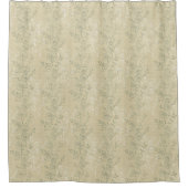 ベージュ素朴の背景のセージ緑のデイジー シャワーカーテン (正面)