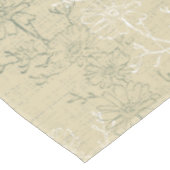 ベージュ素朴の背景のセージ緑のデイジー テーブルクロス (アングル)