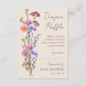 ベージュ素朴アクリルフローラおむつラッフル エンクロージャーカード (正面)