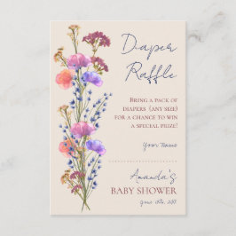 ベージュ素朴アクリルフローラおむつラッフル エンクロージャーカード