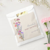 ベージュ素朴アクリルフローラブーケベビーシャワー フェイバーバッグ (封をした状態)