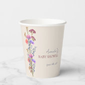 ベージュ素朴アクリルフローラブーケベビーシャワー 紙コップ (裏面)