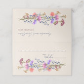 ベージュ素朴アクリルフローラブーケ結婚ーズ プレイスカード (外部開封)