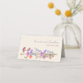 ベージュ素朴アクリルフローラブーケ結婚ーズ プレイスカード (裏面)