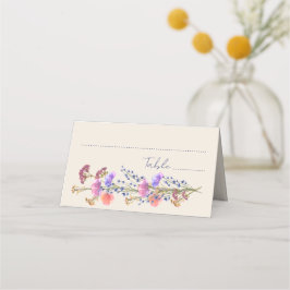 ベージュ素朴アクリルフローラブーケ結婚ーズ プレイスカード