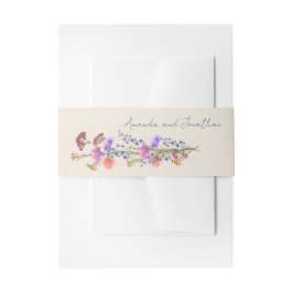 ベージュ素朴アクリルフローラブーケ結婚ーズ 招待状ベリーバンド