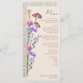 ベージュ素朴アクリルフローラメニューカード メニュー (正面/裏面)