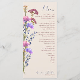 ベージュ素朴アクリルフローラメニューカード メニュー