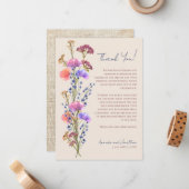 ベージュ素朴アクリルフローラ写真提供 ノートカード (正面/裏面インサイチュ)