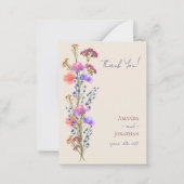 ベージュ素朴アクリルフローラ結婚ズ・サンキュー ノートカード (正面)