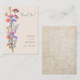 ベージュ素朴アクリルフローラ結婚ズ・サンキュー ノートカード