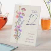 ベージュ素朴アクリルフローラ結婚テーブルNo. 台座サイン (インサイチュ)