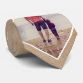 ベージュ素朴カスタムフォトパターン ネクタイ (ロール)