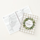 ベージュ素朴コットンリースクリスマスファミリーレシピ ノートブック (内部)