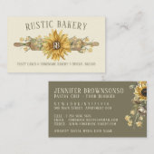 ベージュ素朴スタイルひまわりベーカリー 名刺 (正面/裏面)