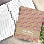 ベージュ素朴フラワーパターンフローラレシピ ノートブック