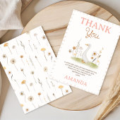 ベージュ素朴フローラワン間抜けグース1歳 サンキューカード