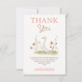 ベージュ素朴フローラワン間抜けグース1歳 サンキューカード (正面)