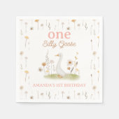 ベージュ素朴フローラワン間抜けグース1歳 スタンダードカクテルナプキン (正面)