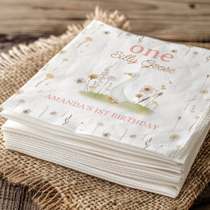 ベージュ素朴フローラワン間抜けグース1歳 スタンダードカクテルナプキン