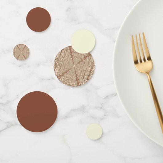 ベージュ素朴ブラウンイスラーム幾何独身の縁ど品 コンフェッティ (グループ)