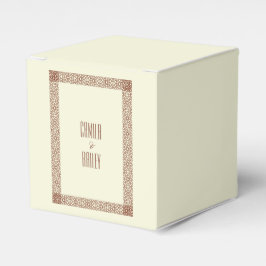 ベージュ素朴ブラウンイスラーム幾何独身の縁ど品 フェイバーボックス