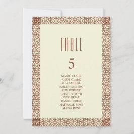 ベージュ素朴ブラウンイスラーム幾何独身の縁ど品 招待状