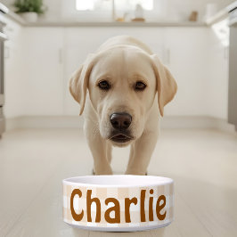 ベージュ素朴ホワイトギンガムバッファローパターン名 ボウル