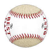 ベージュ素朴ホワイト最高のパパ永遠の父の日 野球ボール (裏面)