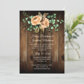 ベージュ素朴ラテバラメンウッド披露宴のみ 招待状 (スタンド正面)