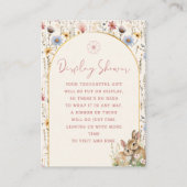 ベージュ素朴ワイルドフラワーディスプレイシャワー エンクロージャーカード (正面)