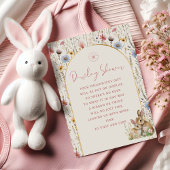 ベージュ素朴ワイルドフラワーディスプレイシャワー エンクロージャーカード